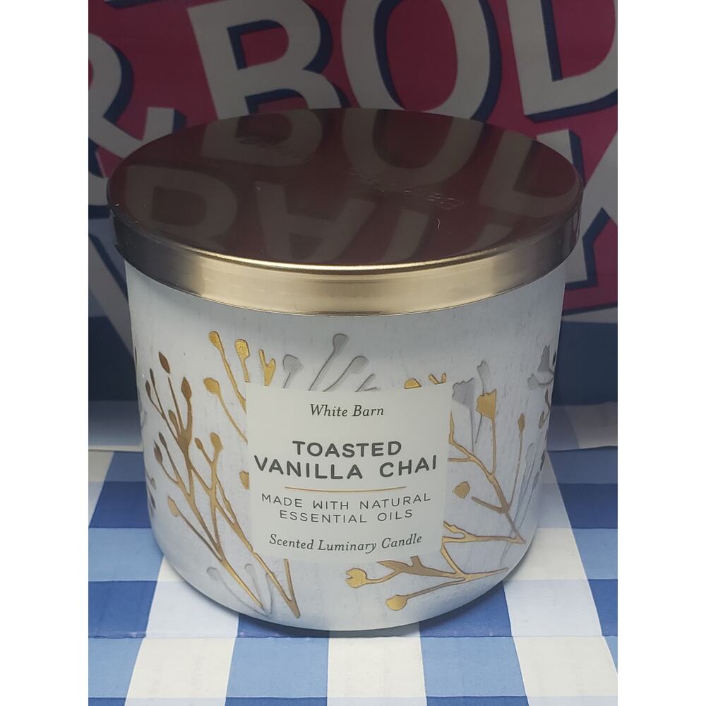 BBW Toasted Vanilla Chai Large 3 Wick Candle Home Fragrance Decor